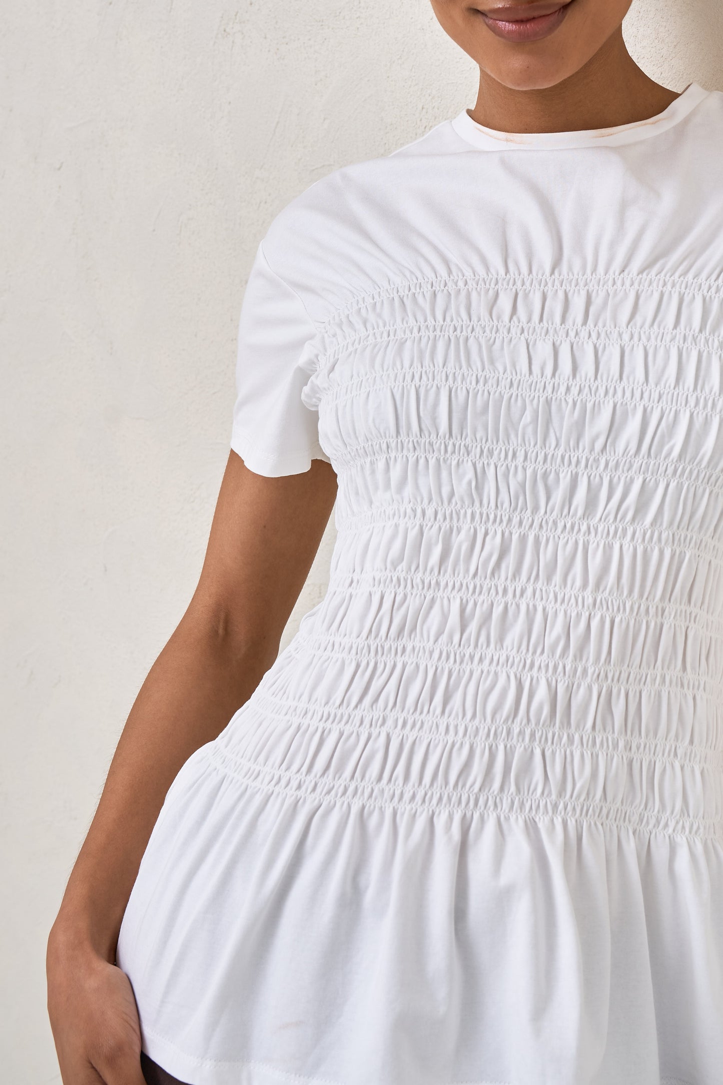 Bring It In Gathered Tee - White