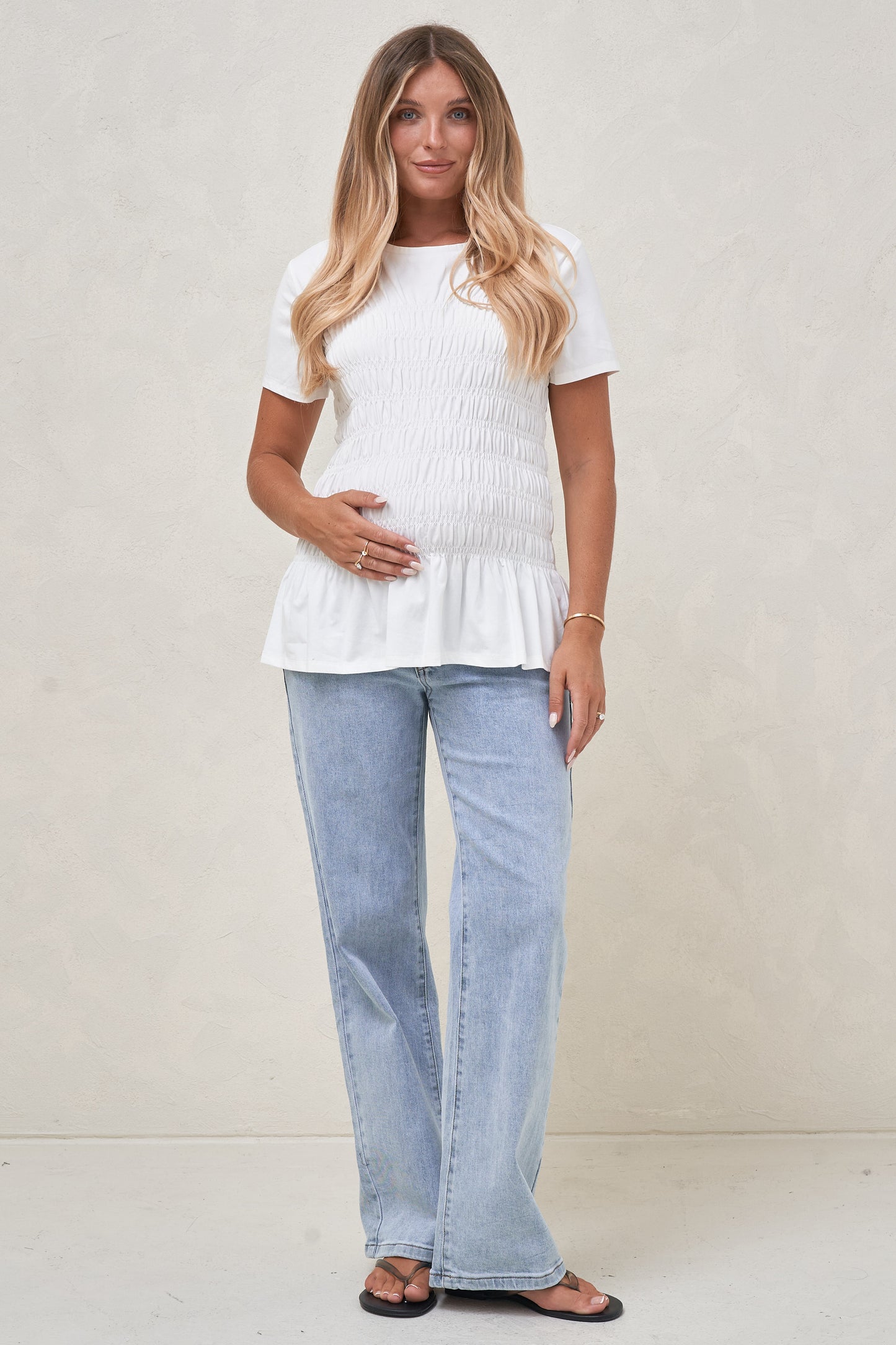 Bring It In Gathered Tee - White