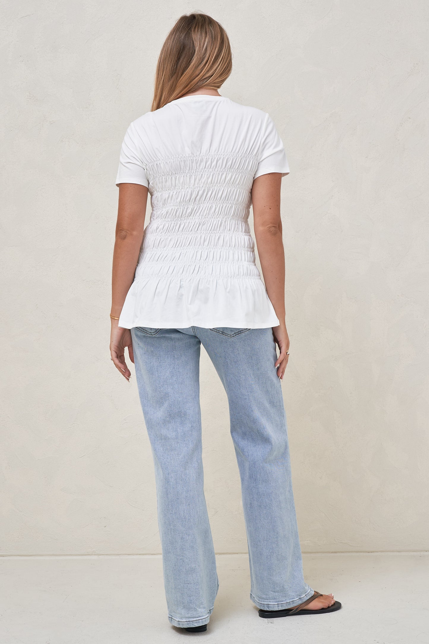 Bring It In Gathered Tee - White
