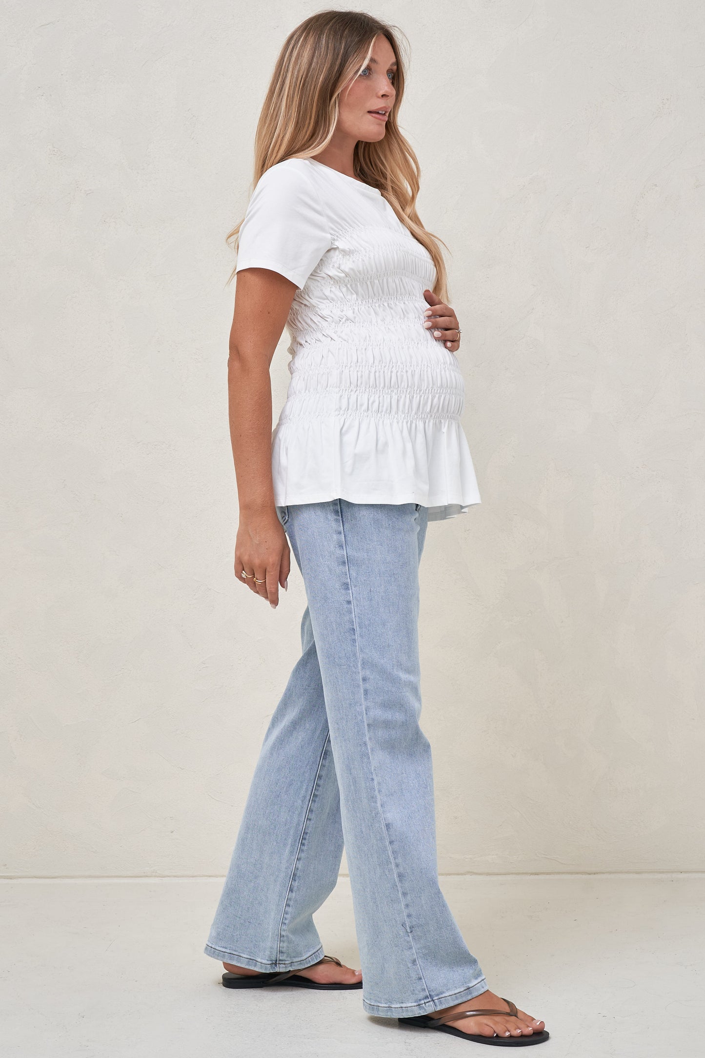 Bring It In Gathered Tee - White