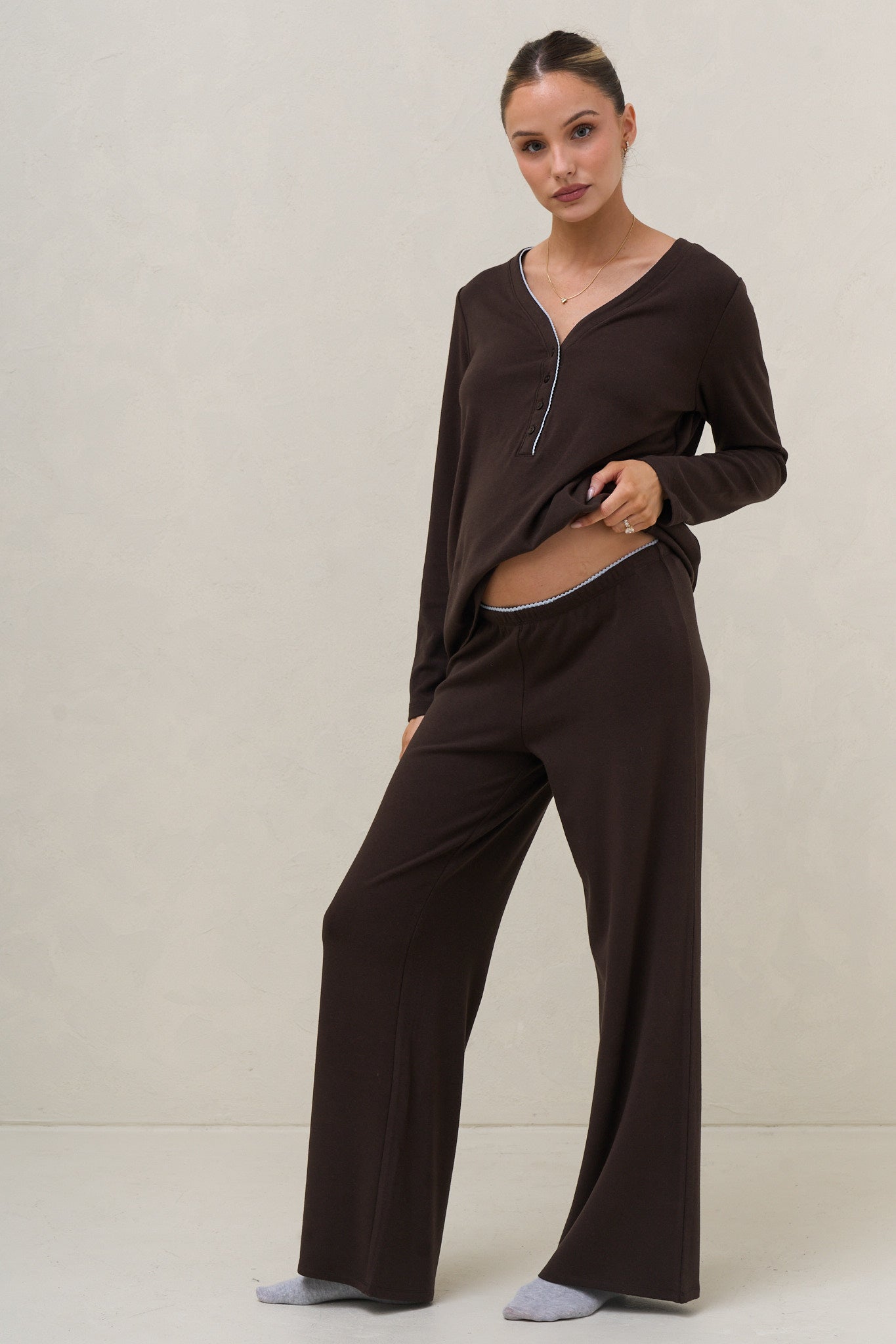 Dreamstate Sleep Pant - Chocolate/Blue