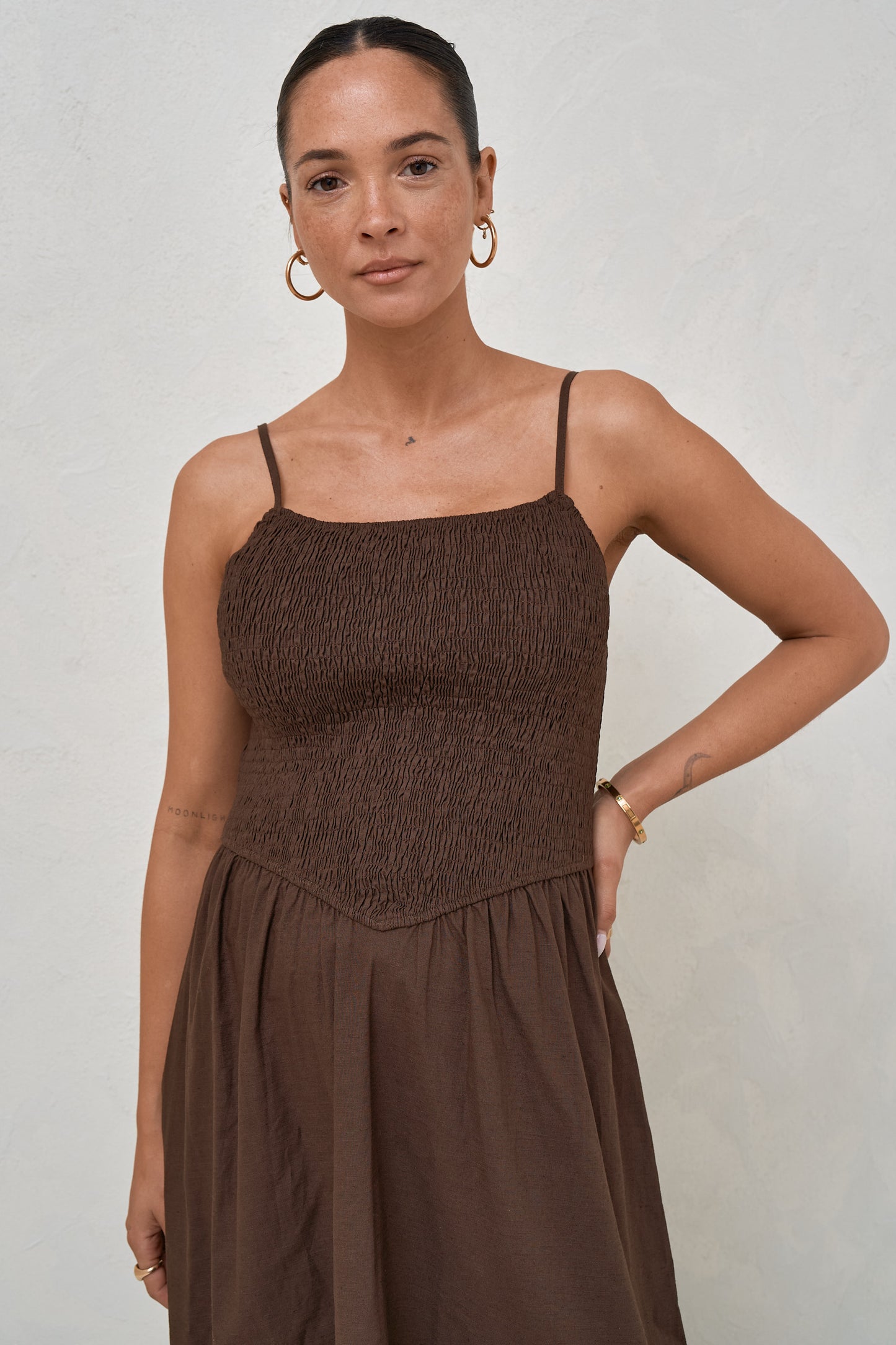Mystery Solved Midi Dress - Chocolate