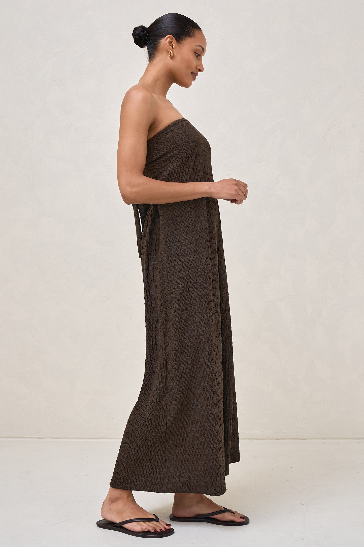 Mood  Shift Strapless Dress - Chocolate
