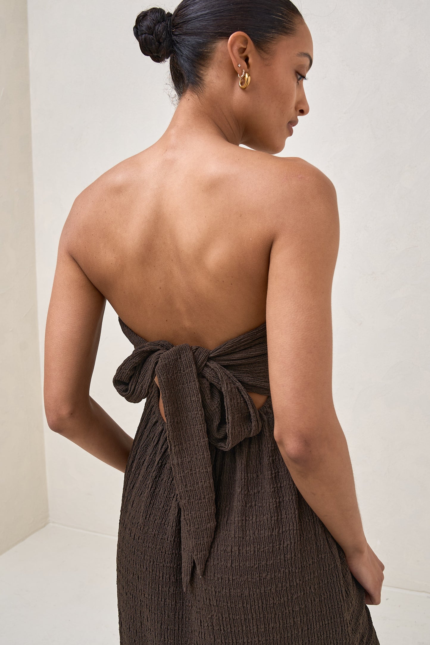 Mood  Shift Strapless Dress - Chocolate