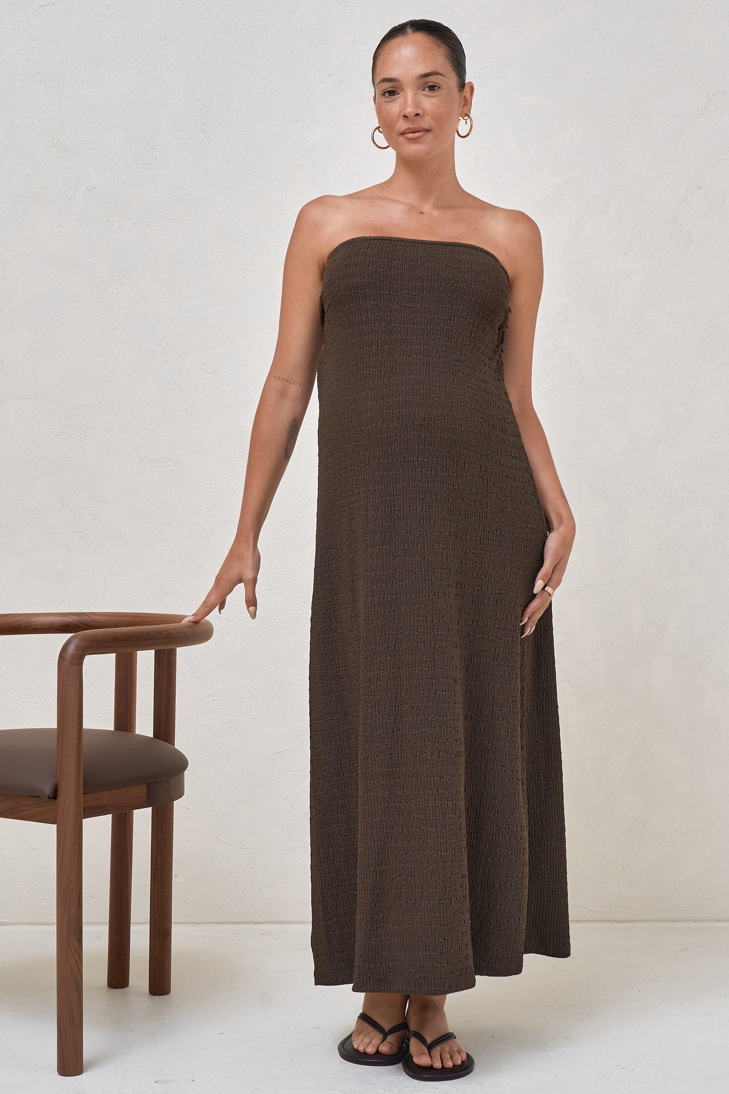 Mood  Shift Strapless Dress - Chocolate