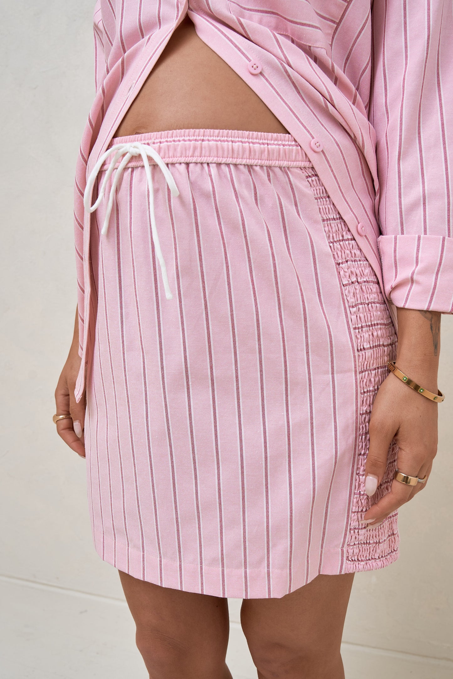 Stripe Theory Mini Skirt -Pink Stripe