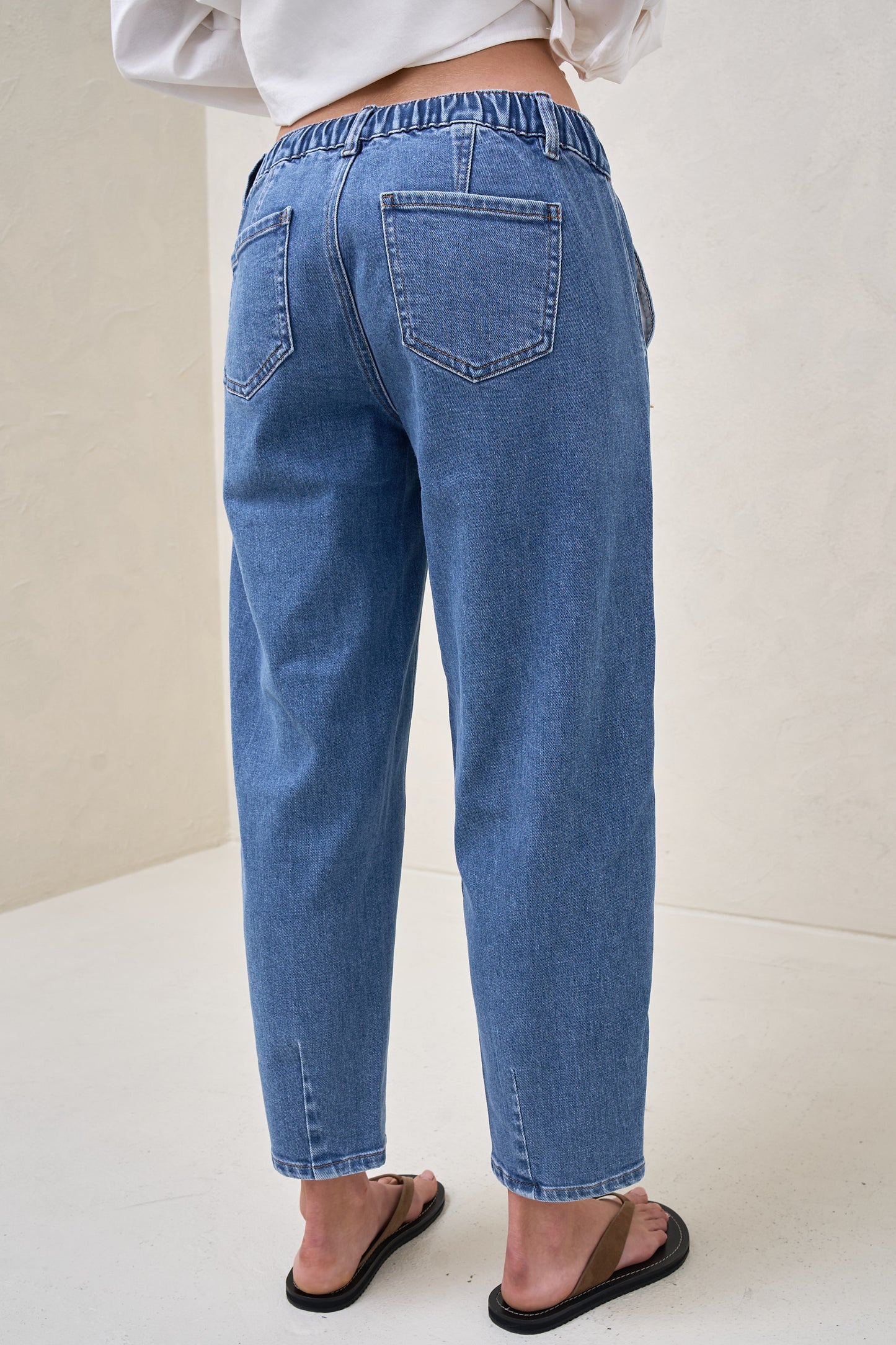 Bend The Rules Barrel Jean - Mid Blue