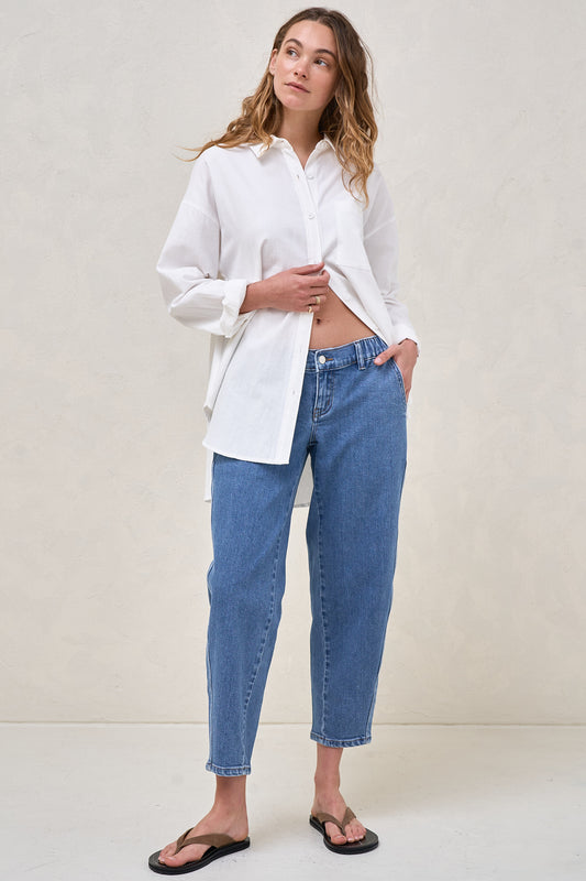 Bend The Rules Barrel Jean - Mid Blue