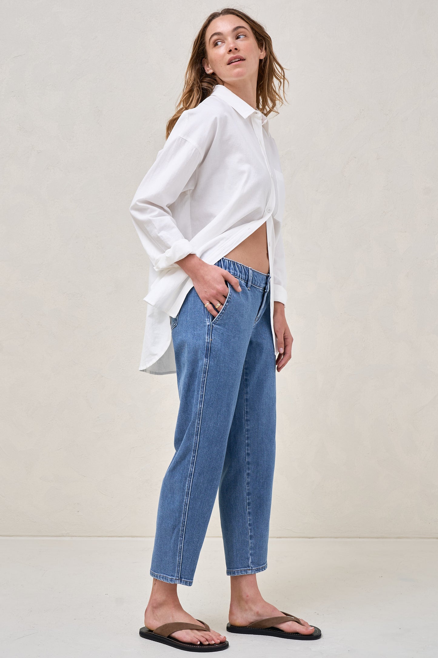 Bend The Rules Barrel Jean - Mid Blue