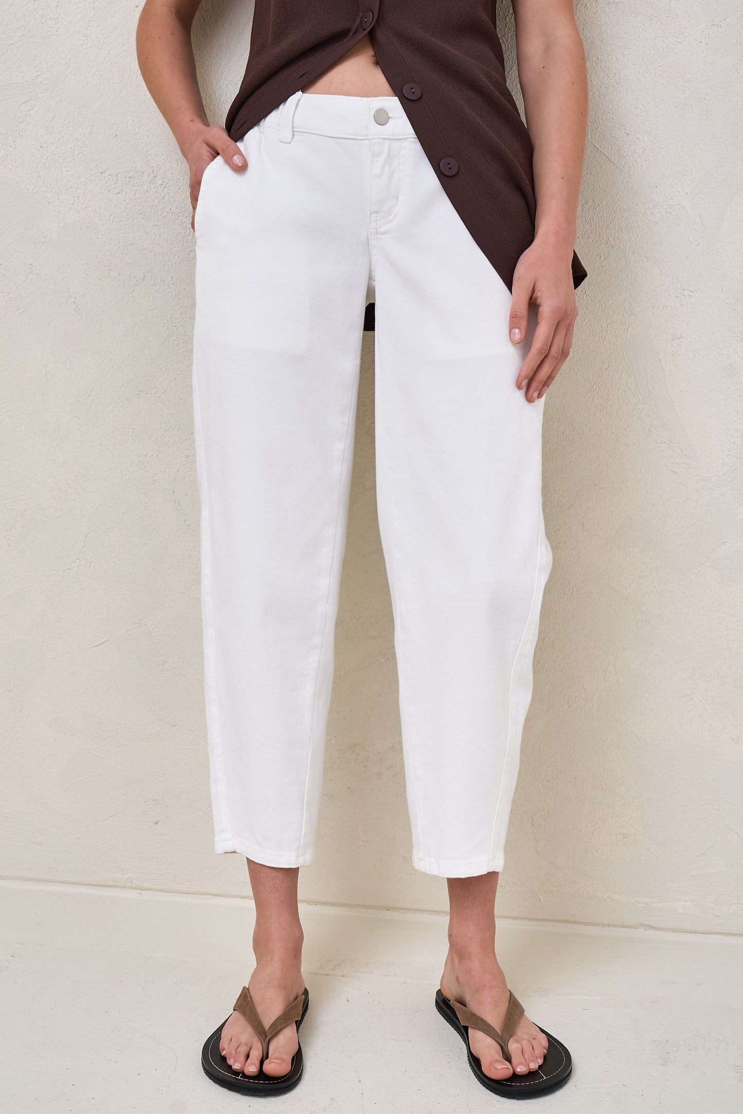 Bend The Rules Barrel Jean - White