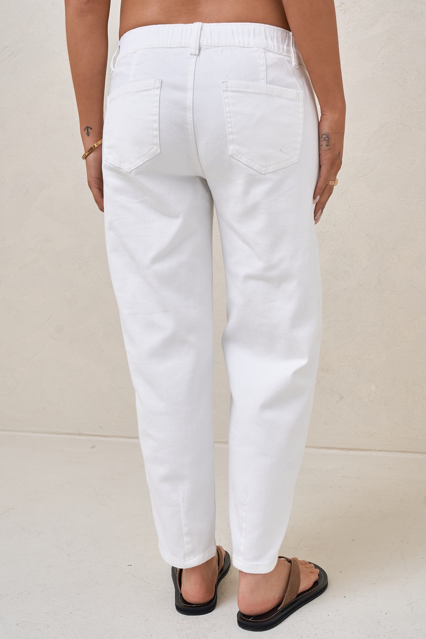 Bend The Rules Barrel Jean - White