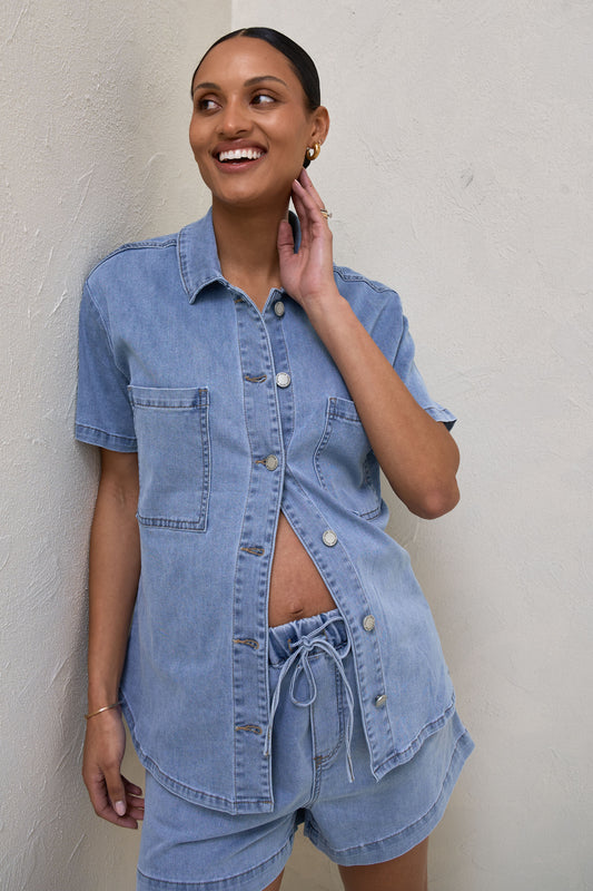 maternity-short-sleeve-denim-shirt-1