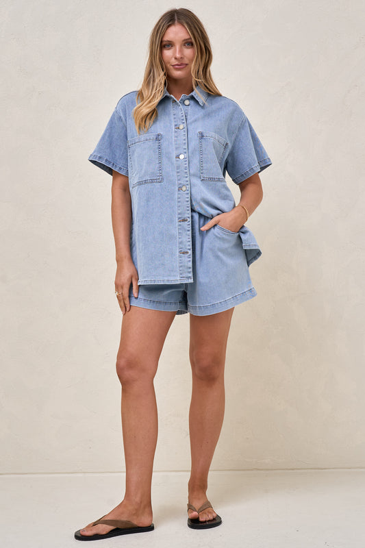 Frequent Short Sleeve Shirt - Light Blue