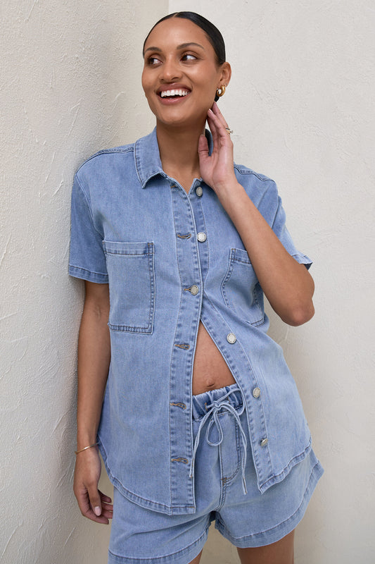 Frequent Short Sleeve Shirt - Light Blue