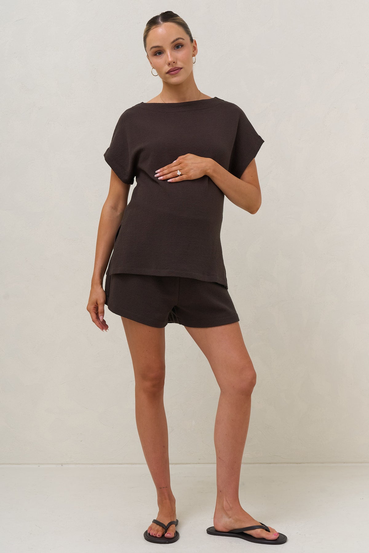 In Effect Boat Neck Tee - Espresso