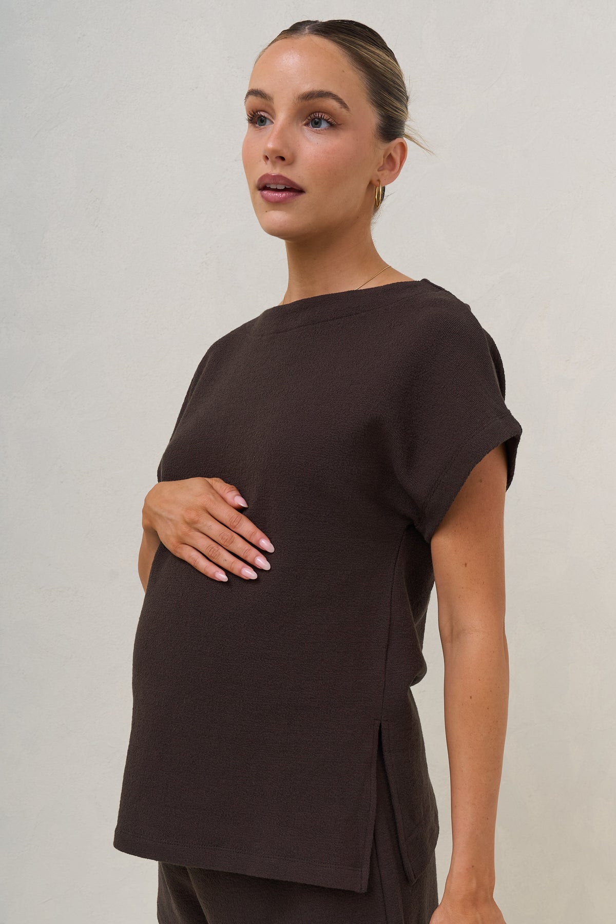 In Effect Boat Neck Tee - Espresso