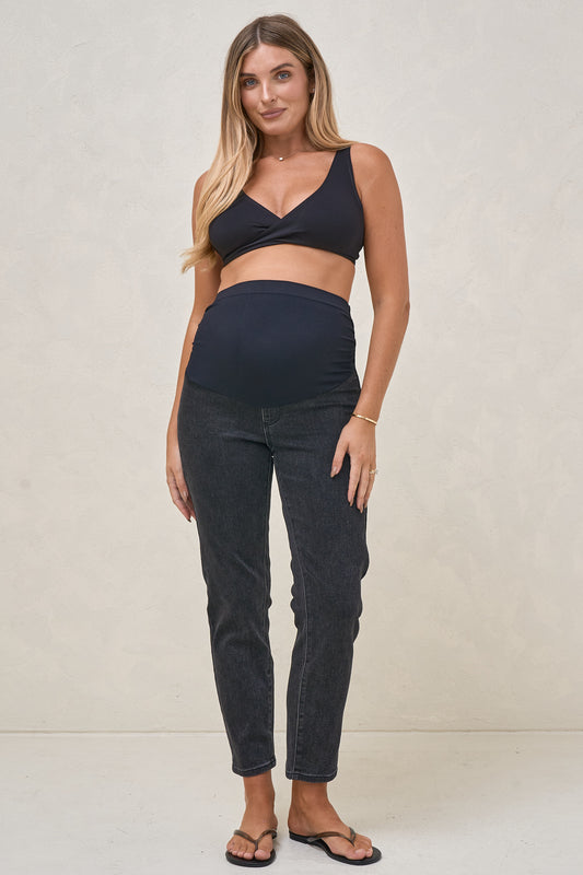 On The Move Mum Jean - Washed Black