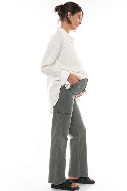 Maternity Cargo Pant - Khaki -4