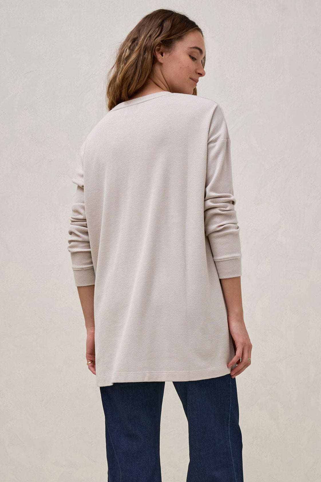 All For Us Waffle Henley - Stone