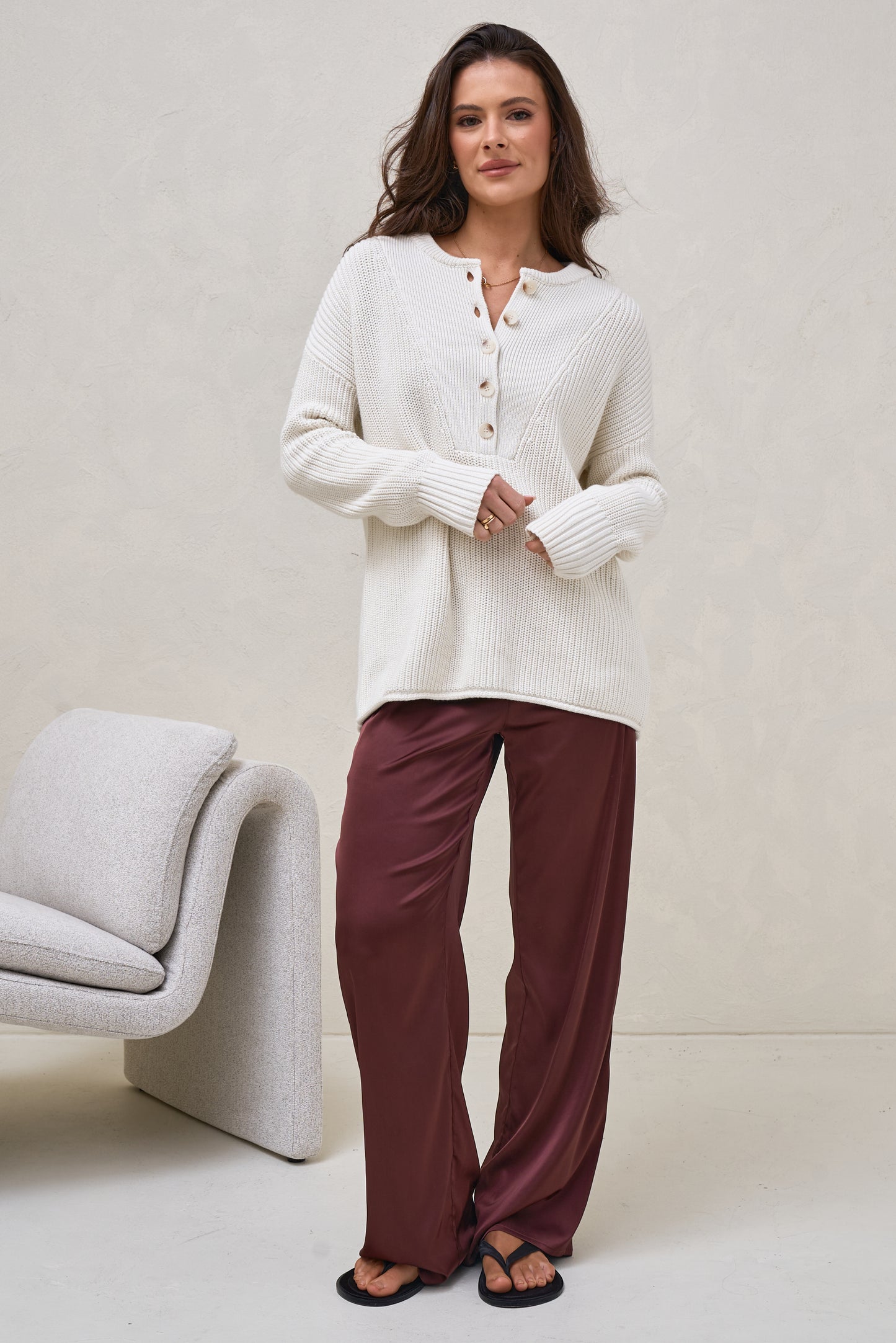 Bound To Be Button Sweater - Ivory