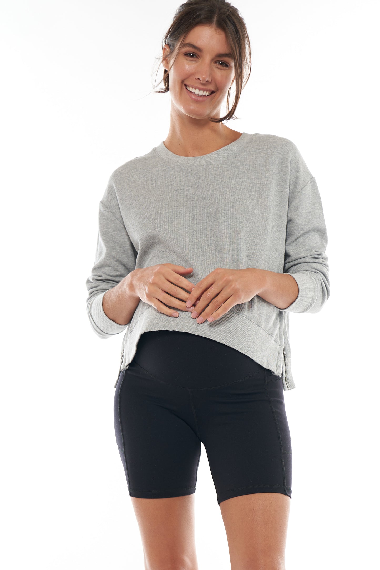 Cropped Maternity and Nursing Sweat - 4