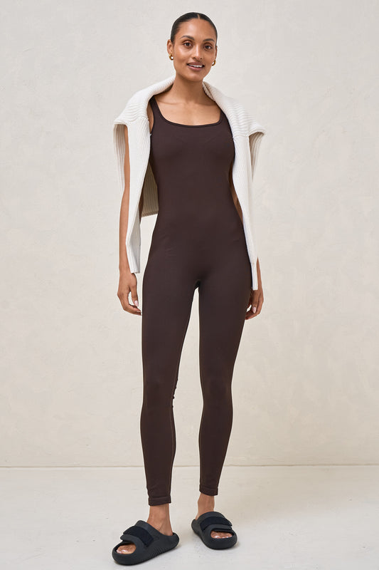 The Movement Full Length Romper - Chocolate