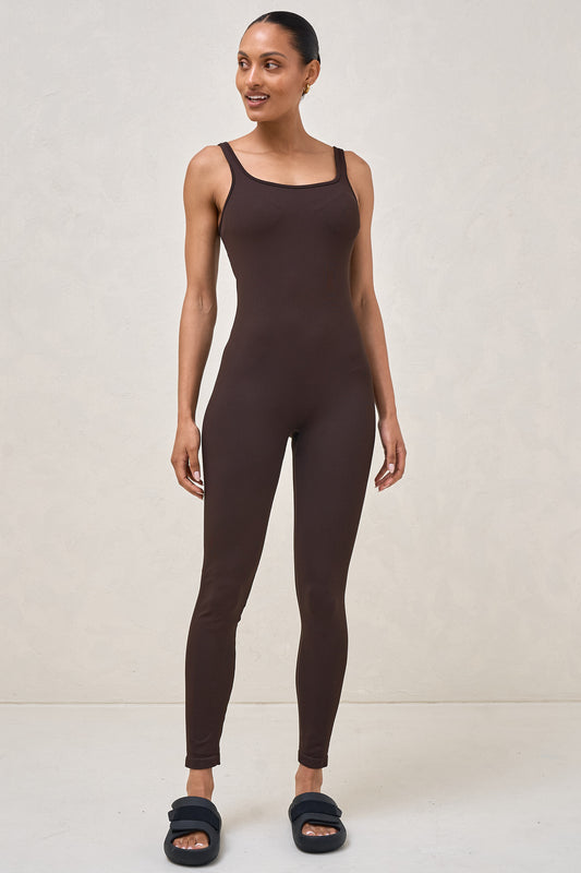 The Movement Full Length Romper - Chocolate