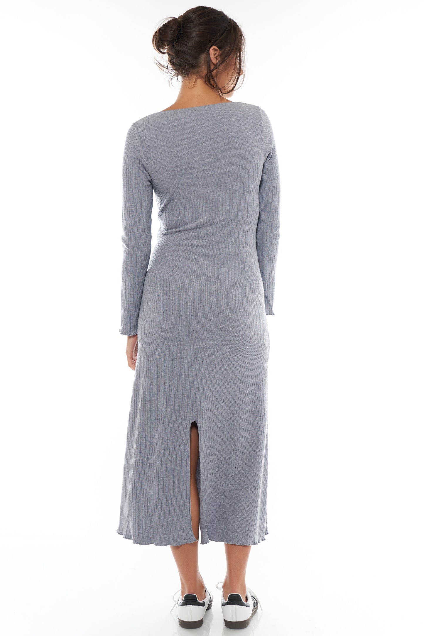 Rib Maternity Long Sleeve Dress -3