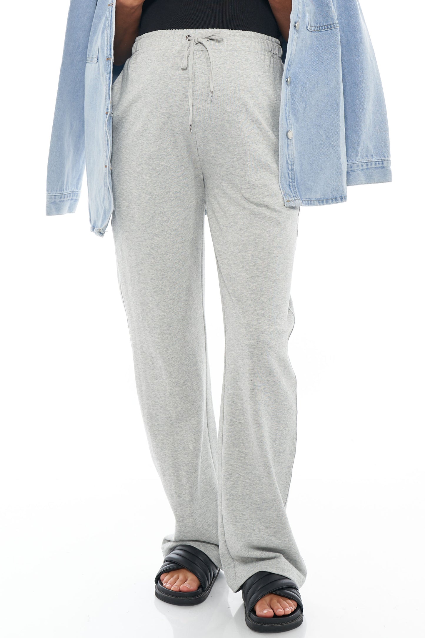 High Waist Maternity Track Pant - Grey -1