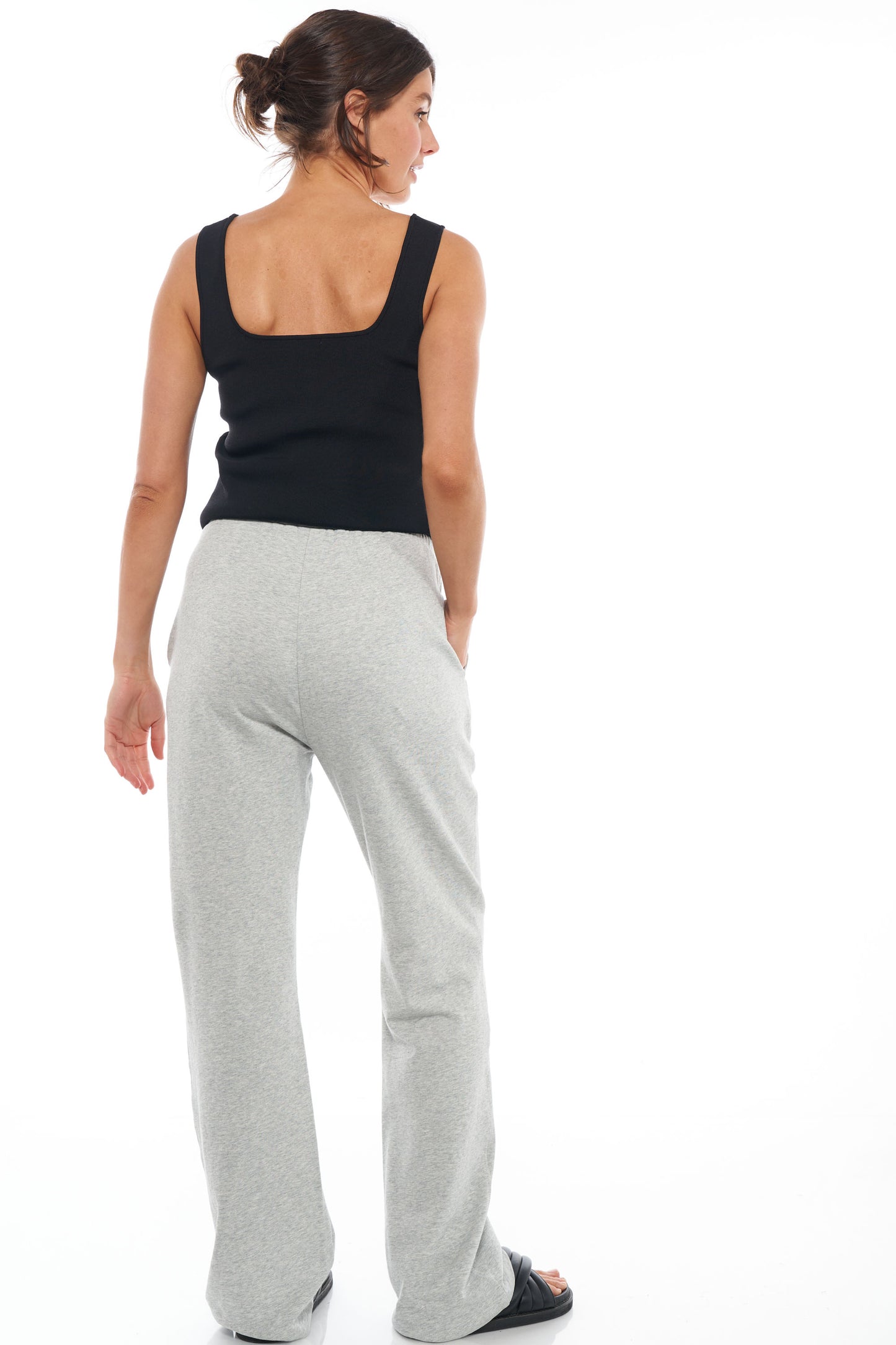 High Waist Maternity Track Pant - Grey -3