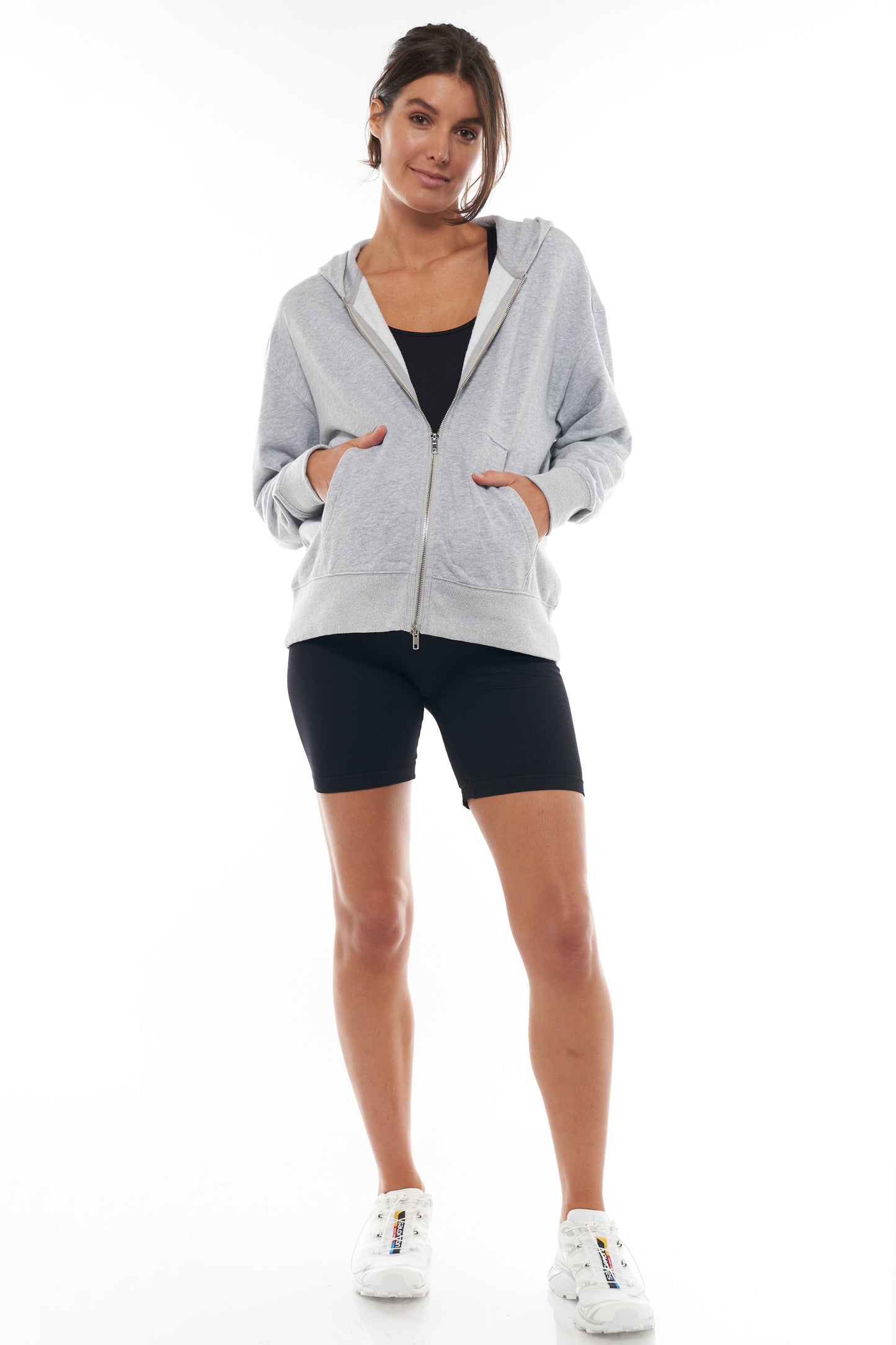 maternity and nursing zip hoodie grey 4