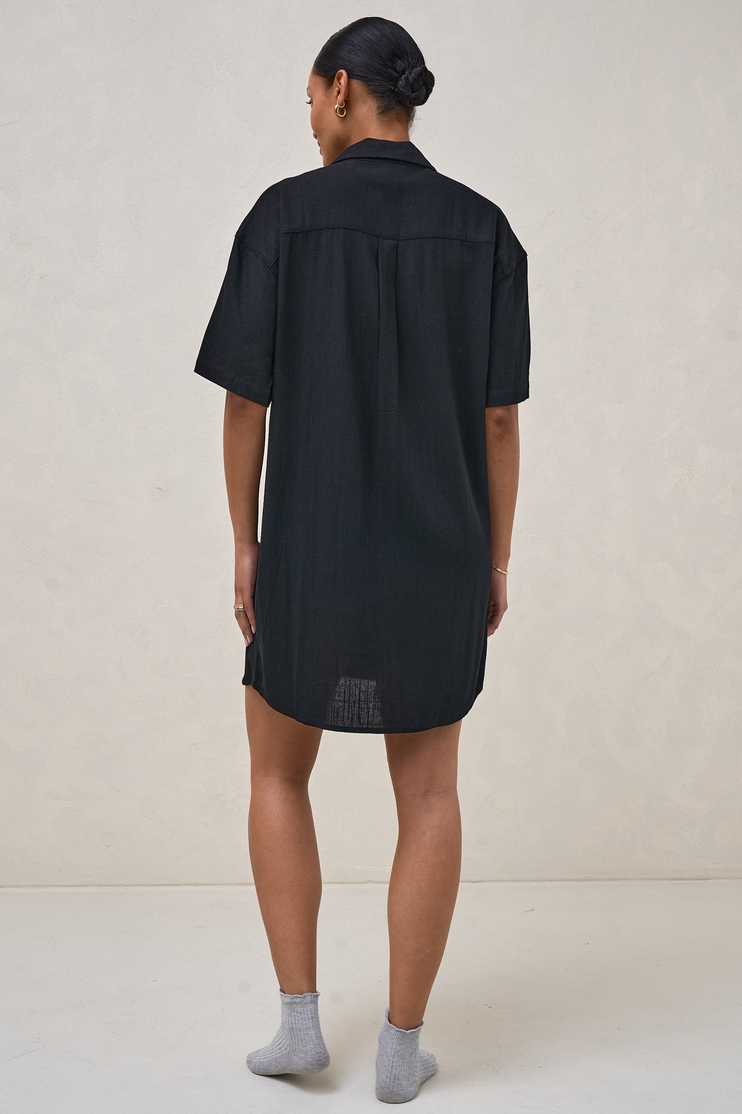 Rest Easy Linen Dress - Black