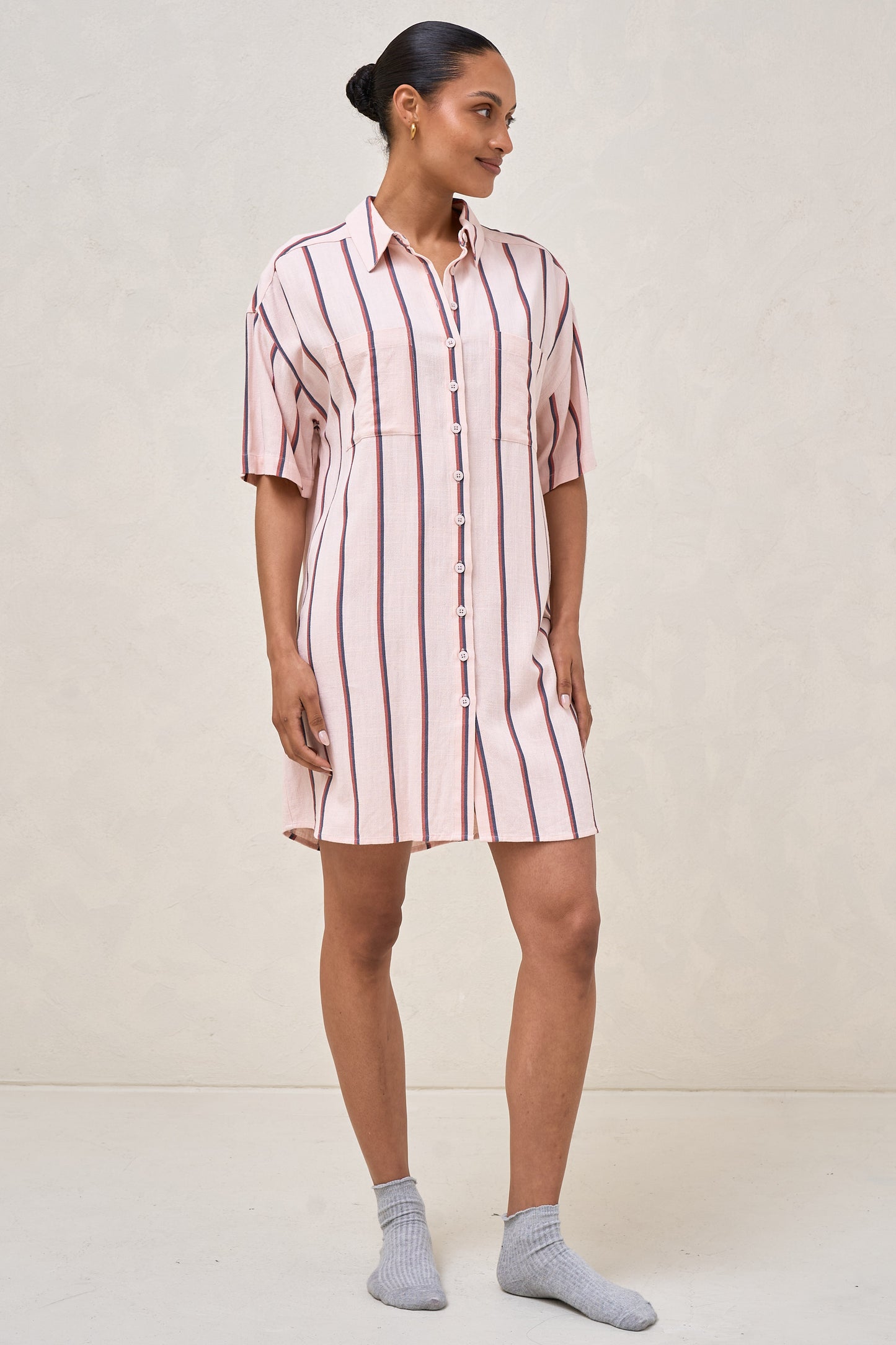 Rest Easy Linen Dress - Stripe