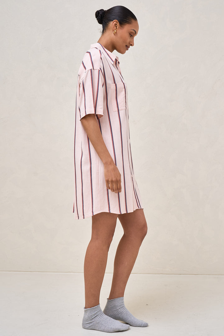 chinese dress ladies Maxi linen dress AGRA in White main image 1