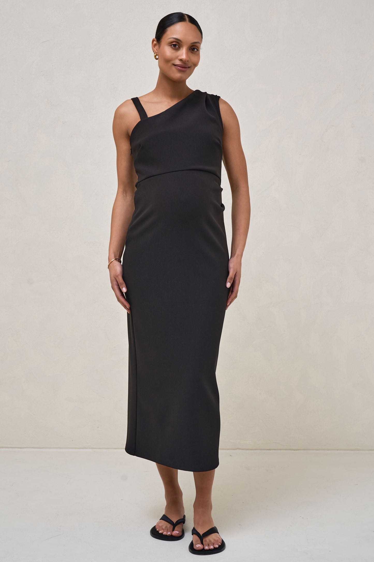 black-maternity-midi-dress-crepe-2