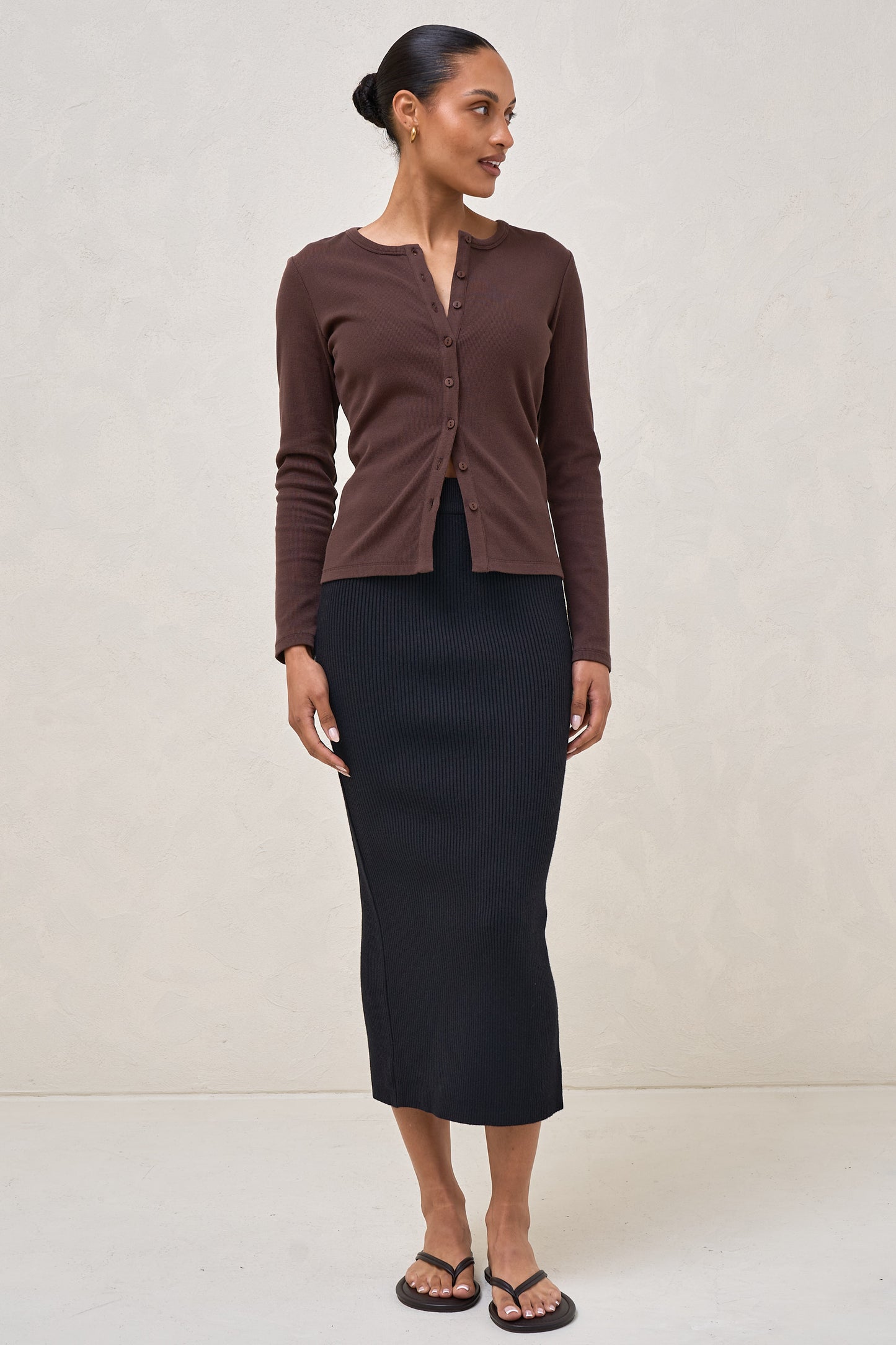 Serendipity Rib Skirt - Black