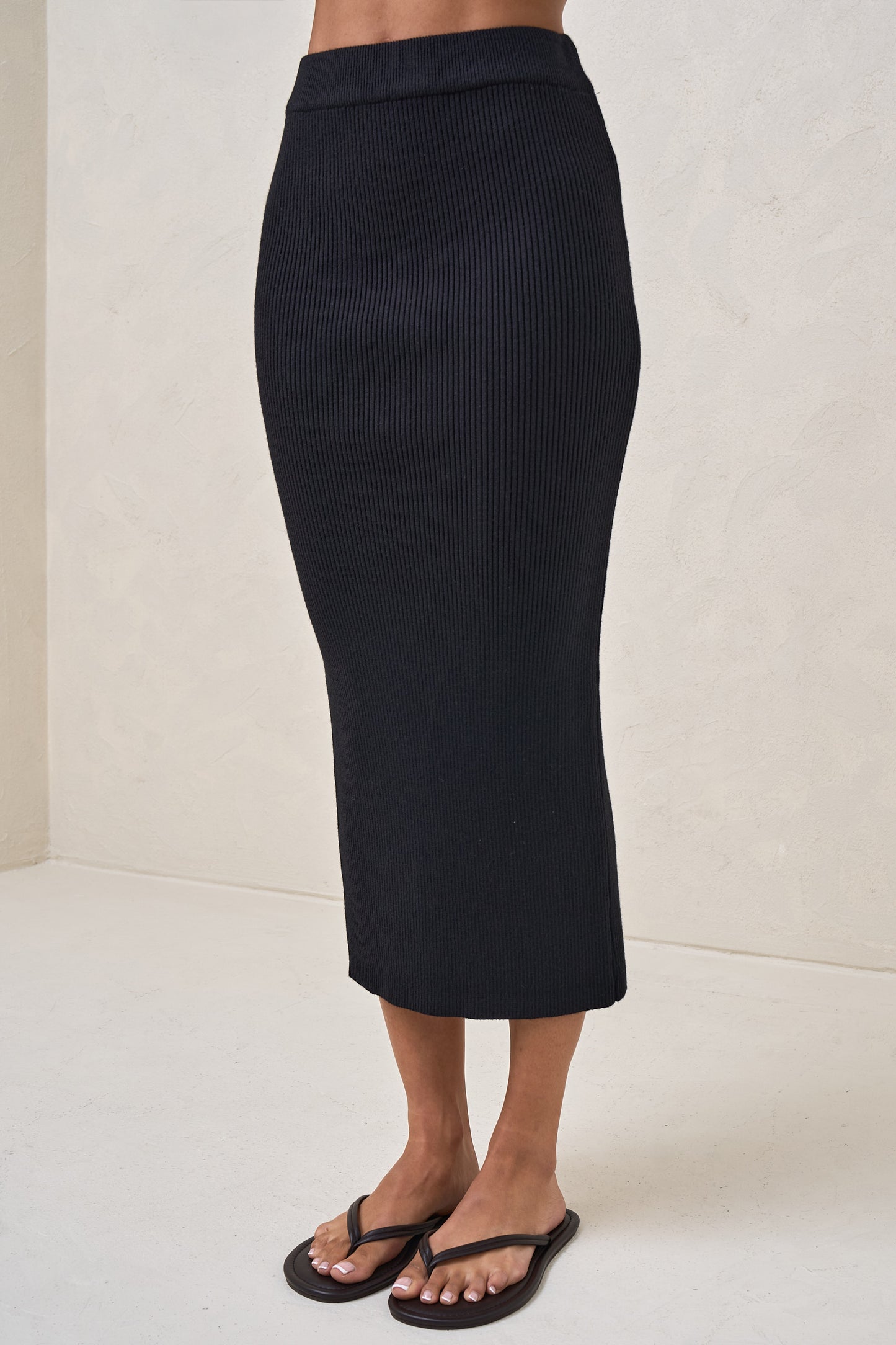 Serendipity Rib Skirt - Black