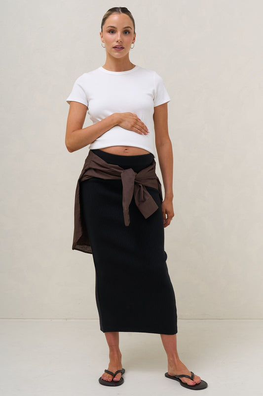 Serendipity Rib Skirt - Black
