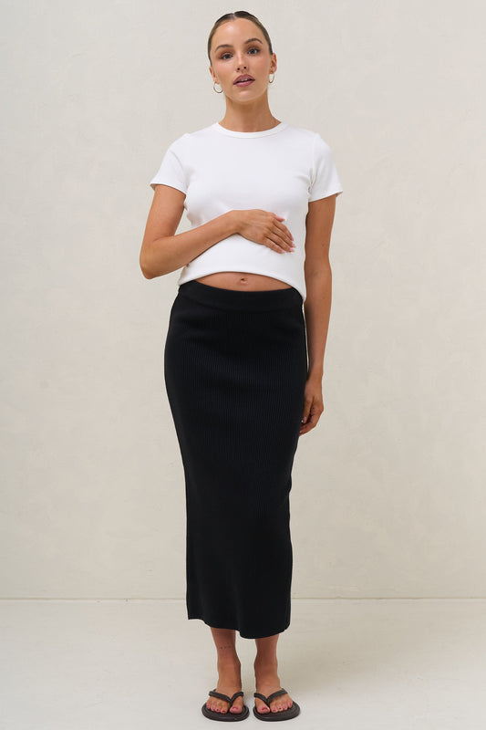 Serendipity Rib Skirt - Black