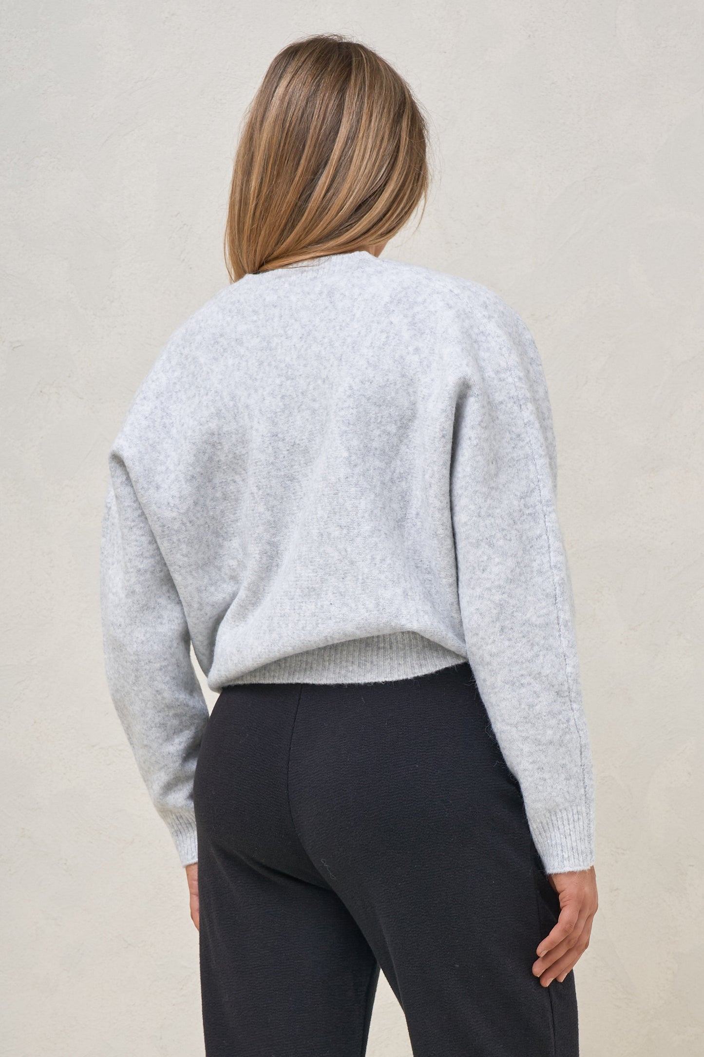 Hey Lover Cross Front Knit - Grey Marle