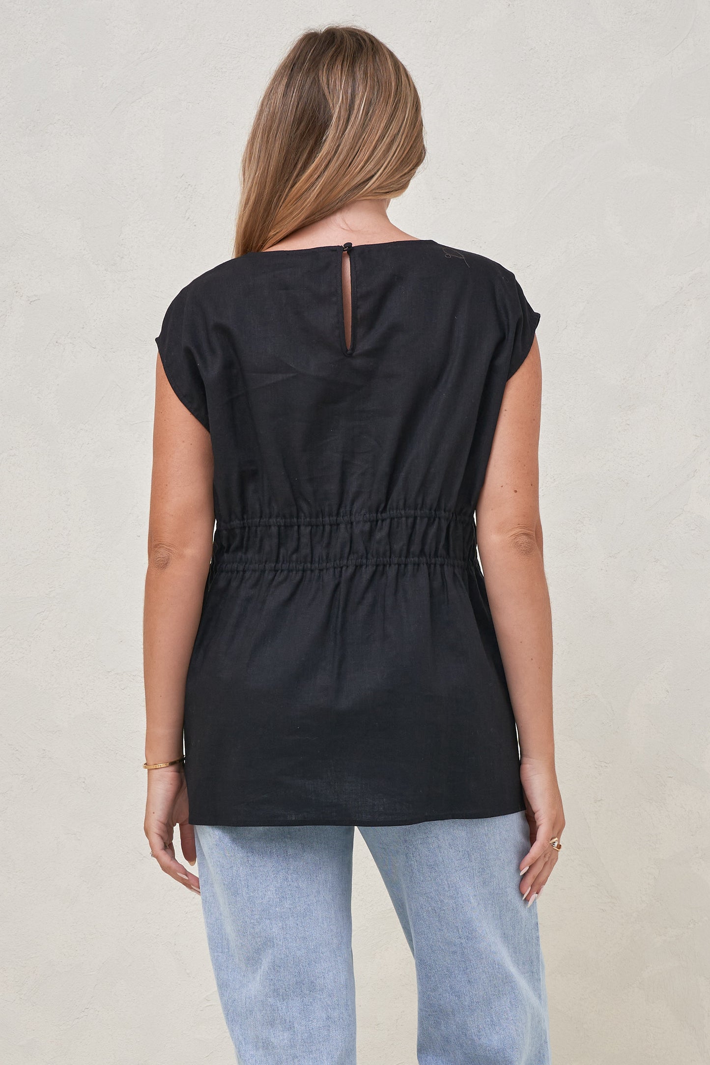Timeless Button-Side Top - Black