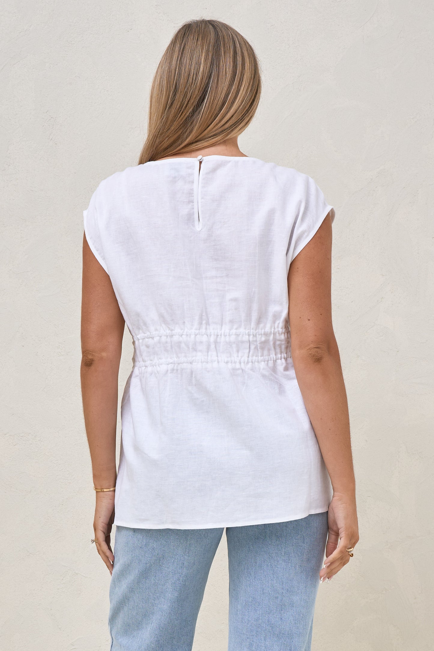 Timeless Button Side Top - White