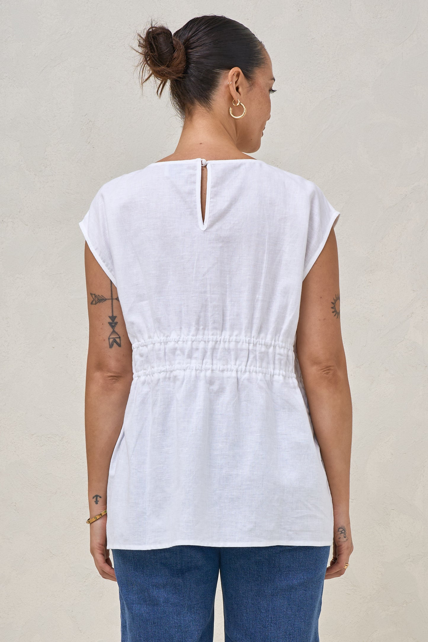 Timeless Button Side Top - White