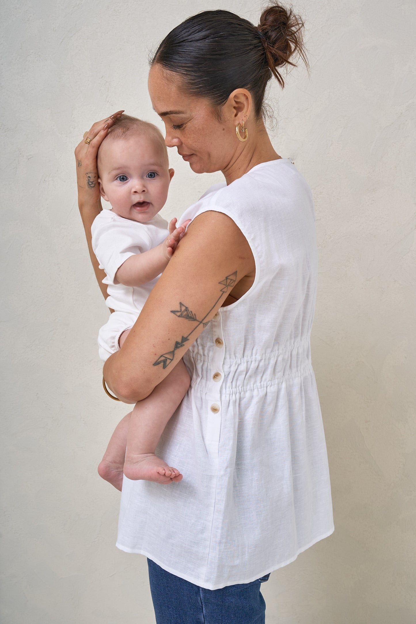 Timeless Button Side Top - White