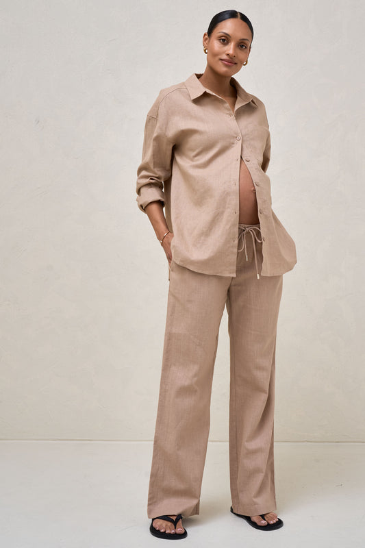 Maternity and Nursing Linen Shirt -5