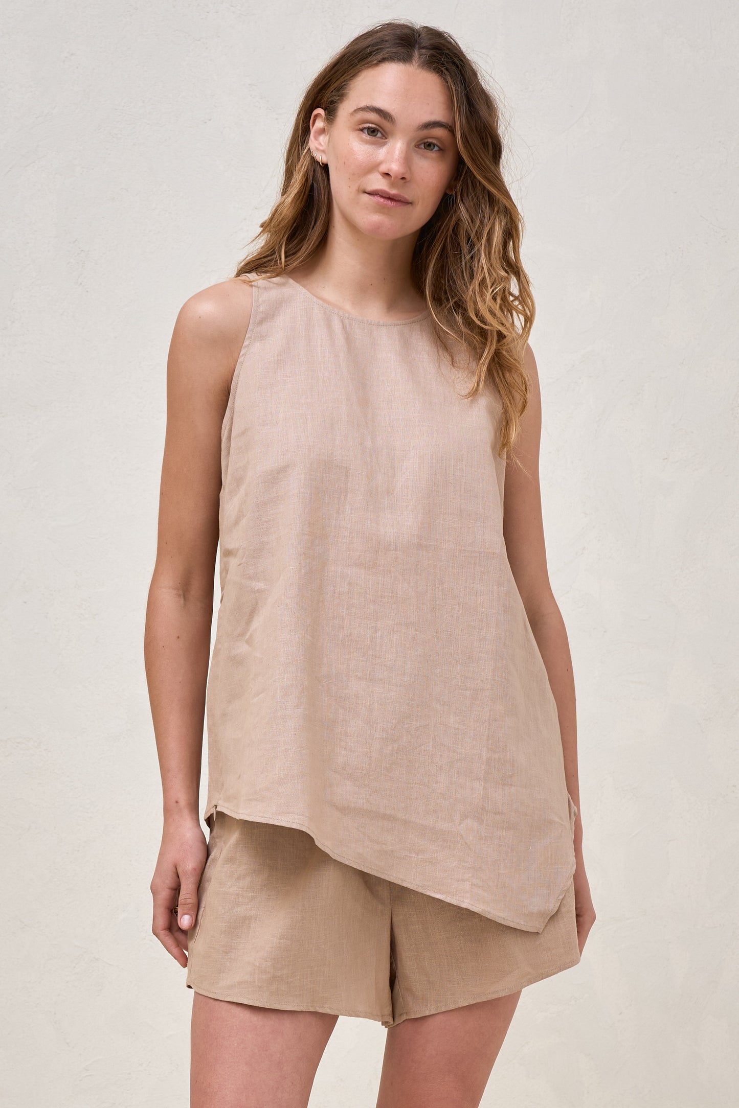 Timeless Linen Nursing Tank - Biscuit