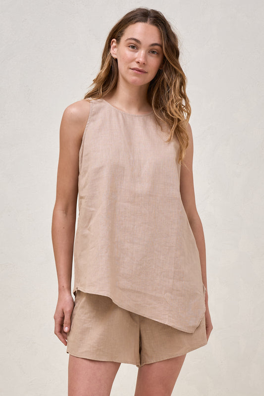 Timeless Linen Nursing Tank - Biscuit