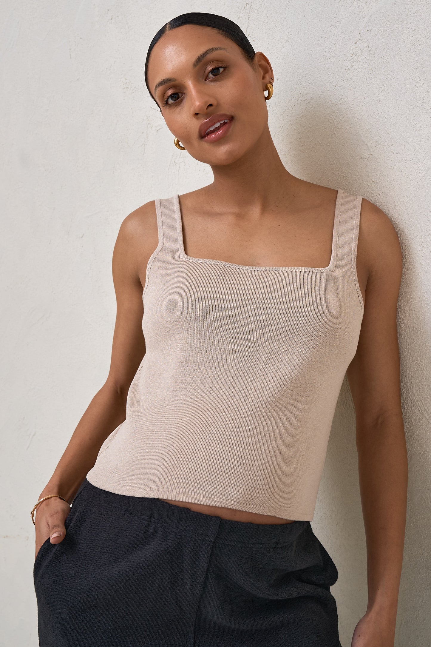 About That Base Knit Crop -Taupe