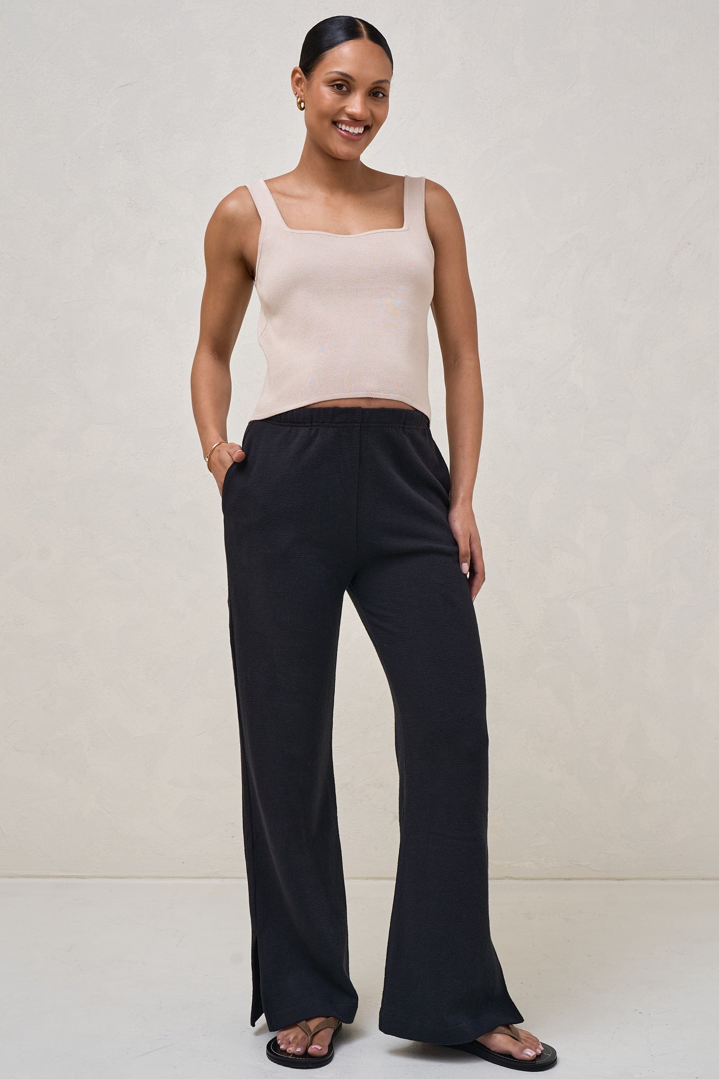 About That Base Knit Crop -Taupe