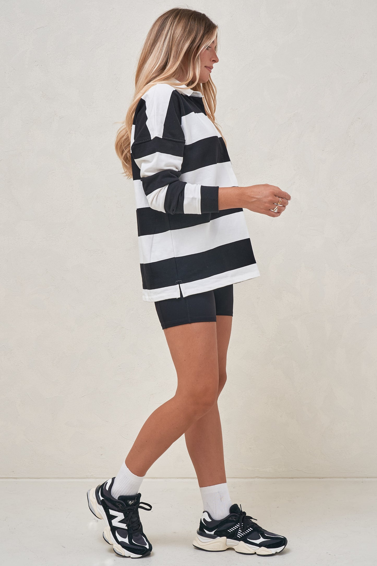 Slow Rush Rugby Top - Black/White